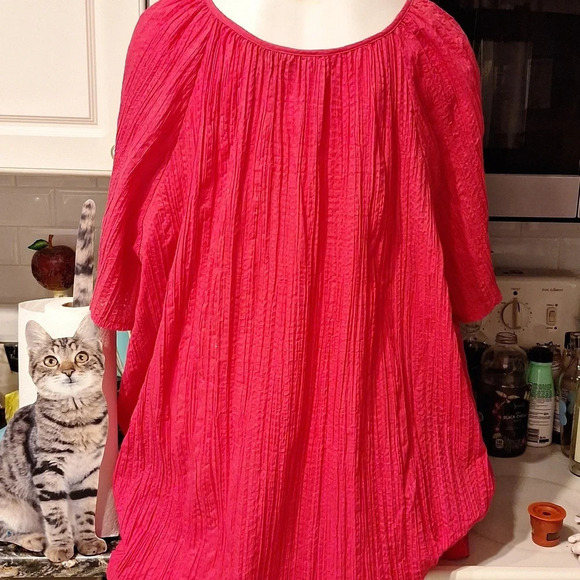 L womens Liz & Me casual short sleeve button stretch plus size top 5X like new - Picture 2 of 3